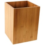 Gedy PO09-35 Bamboo Colored Waste Basket Made in Wood